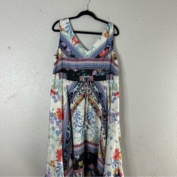 Johnny Was Cassia Silk Dress Women’s Size Medium Tie Waist Midi - Picture 2 of 10